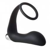 Черное эрекционное кольцо с вибропробкой Vibrating Anal Plug With Cockring - Dream Toys - во Владивостоке купить с доставкой