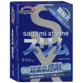 Розовые презервативы Sagami Xtreme FEEL FIT 3D - 3 шт. - Sagami - купить с доставкой во Владивостоке