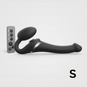 Черный безремневой страпон Multi Orgasm Size S с клиторальной стимуляцией - Strap-on-me - купить с доставкой во Владивостоке