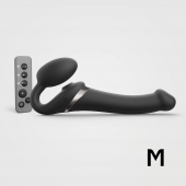 Черный безремневой страпон Multi Orgasm Size M с клиторальной стимуляцией - Strap-on-me - купить с доставкой во Владивостоке