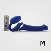 Синий безремневой страпон Multi Orgasm Size M с клиторальной стимуляцией - Strap-on-me - купить с доставкой во Владивостоке