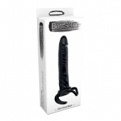 Чёрная насадка-фаллос для двойного проникновения INFLATABLE DILDO SLIM DONG  - 13,5 см. - Toyz4lovers - во Владивостоке купить с доставкой