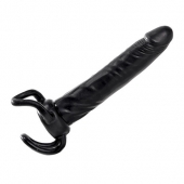 Чёрная насадка-фаллос для двойного проникновения INFLATABLE DILDO SLIM DONG  - 13,5 см. - Toyz4lovers - во Владивостоке купить с доставкой