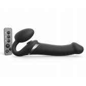 Черный безремневой страпон Multi Orgasm Size L с клиторальной стимуляцией - Strap-on-me - купить с доставкой во Владивостоке