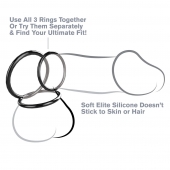 Набор из трех черных эрекционных колец Silicone 3-Ring Stamina Set - Pipedream - во Владивостоке купить с доставкой