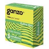 Ультратонкие презервативы Ganzo Ultra thin - 3 шт. - Ganzo - купить с доставкой во Владивостоке