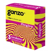 Презервативы с анестетиком для продления удовольствия Ganzo Long Love - 3 шт. - Ganzo - купить с доставкой во Владивостоке