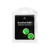 Набор из 2 шариков с массажным маслом Brazilian Balls с эффектом вибрации - Secret Play - купить с доставкой во Владивостоке