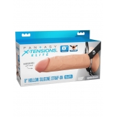 Полый страпон на ремнях 8’’ Hollow Silicone Strap-on - Pipedream - купить с доставкой во Владивостоке