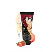 Массажный крем для тела с ароматом клубники и шампанского Sparkling Strawberry Wine - 200 мл. - Shunga - купить с доставкой во Владивостоке