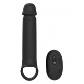 Черная насадка-удлинитель с вибрацией Vibrating Extender With Remote - Dream Toys - во Владивостоке купить с доставкой
