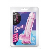 Розовый фаллоимитатор 6 Inch Crystalline Dildo - 15,2 см. - Blush Novelties