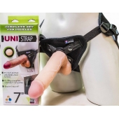 Страпон-унисекс с двумя насадками UNI strap 7  Harness - 19 и 16 см. - LOVETOY (А-Полимер) - купить с доставкой во Владивостоке