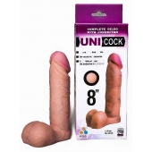Фаллическая насадка для страпона UNICOCK 8  - 20 см. - LOVETOY (А-Полимер) - купить с доставкой во Владивостоке