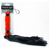 Нежная плеть с красным мехом BDSM Light - 43 см. - БДСМ Арсенал - купить с доставкой во Владивостоке