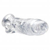 Прозрачная насадка для увеличения члена Realistic Clear Penis Enhancer and Ball Stretcher - 20,3 см. - XR Brands - во Владивостоке купить с доставкой