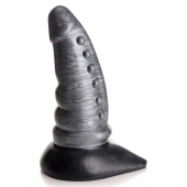 Серый фантазийный фаллоимитатор Beastly Tapered Bumpy Silicone Dildo - 21 см. - XR Brands