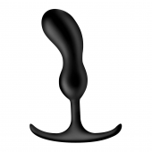 Черный массажер простаты с утяжелителями Premium Silicone Weighted Prostate Plug Medium - 16,3 см. - XR Brands - во Владивостоке купить с доставкой