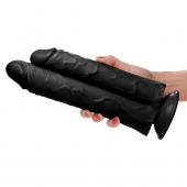 Черный сдвоенный фаллоимитатор Double Stuffer 10’’ Double Pecker Dildo - 27 см. - XR Brands