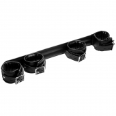 Черная распорка с манжетами для рук и ног Deluxe Rigid Spreader Bar - XR Brands - купить с доставкой во Владивостоке