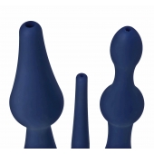 Набор из 3 универсальных насадок для анального душа Universal 3 Piece Silicone Enema Attachment Set - XR Brands - купить с доставкой во Владивостоке