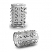 Прозрачная насадка с шипами и шишечками STAY HARD COCK SLEEVE 03 CLEAR - Blush Novelties - во Владивостоке купить с доставкой