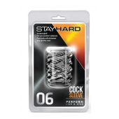 Прозрачная насадка с объёмными чёрточками STAY HARD COCK SLEEVE 06 CLEAR - Blush Novelties - во Владивостоке купить с доставкой