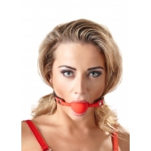 Силиконовый кляп-шар на чёрных ремешках Red Gag silicone - Orion - купить с доставкой во Владивостоке