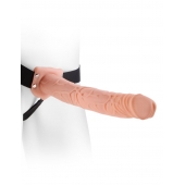 Фаллопротез телесного цвета Hollow Strap-On - 29 см. - Pipedream - купить с доставкой во Владивостоке