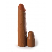 Коричневая насадка на член 2  Silicone X-tension - 20,3 см. - Pipedream - во Владивостоке купить с доставкой