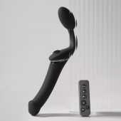 Черный безремневой вибрострапон Strap-On-Me Multi Orgasm Size XL - Strap-on-me - купить с доставкой во Владивостоке
