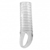 Прозрачная насадка на пенис с ребрышками и подхватом мошонки - Baile - во Владивостоке купить с доставкой