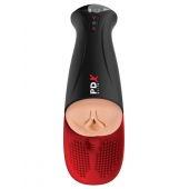 Телесный мастурбатор-вагина в черной колбе с вибрацией Fuck-O-Matic Pro XL - Pipedream - во Владивостоке купить с доставкой