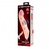 Телесная удлиняющая насадка с рельефом и вибрацией Brad - 21,3 см. - Baile - во Владивостоке купить с доставкой