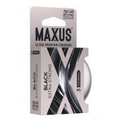 Черные утолщенные презервативы MAXUS Extra Strong с железным кейсом - 3 шт. - Maxus - купить с доставкой во Владивостоке