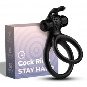 Черное эрекционное виброкольцо с подхватом мошонки Stay Hard - Boys of Toys - во Владивостоке купить с доставкой