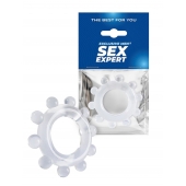 Прозрачное эрекционное кольцо со стимулирующими шариками - Sex Expert - во Владивостоке купить с доставкой