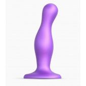 Фиолетовая насадка Strap-On-Me Dildo Plug Curvy size M - Strap-on-me - купить с доставкой во Владивостоке