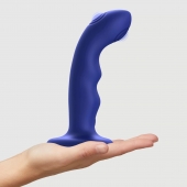 Синяя насадка-стимулятор Strap-On-Me Tapping Dildo Wave - Strap-on-me - купить с доставкой во Владивостоке