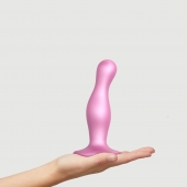Розовая насадка Strap-On-Me Dildo Plug Curvy size M - Strap-on-me - купить с доставкой во Владивостоке