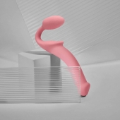 Розовый безремневой страпон Strap-on-me Semi-Realistic Bendable Strap-On size XL - Strap-on-me - купить с доставкой во Владивостоке