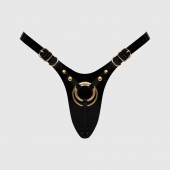 Черный пояс для фиксации насадок Strap-On-Me Leatherette Harness Fabulous - Strap-on-me - купить с доставкой во Владивостоке