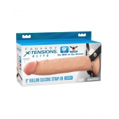 Телесный пустотелый фаллопротез 9’’ Hollow Silicone Strap-On - 24,1 см. - Pipedream - купить с доставкой во Владивостоке