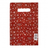 Красный подарочный новогодний пакет с вырубной ручкой (20х30 см) - Сима-Ленд - купить с доставкой во Владивостоке