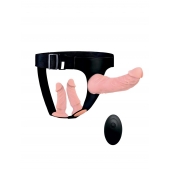 Женский страпон с 3 насадками и вибрацией - Erowoman-Eroman - купить с доставкой во Владивостоке