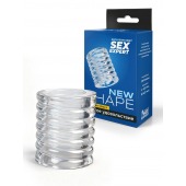 Прозрачная сквозная насадка на пенис с ребрышками - Sex Expert - во Владивостоке купить с доставкой