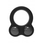 Черное эрекционное кольцо с утяжелителями Cockring Dual Weight - Dream Toys - во Владивостоке купить с доставкой