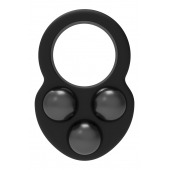 Черное эрекционное кольцо с утяжелителями - Dream Toys - во Владивостоке купить с доставкой