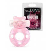 Розовое эрекционное виброкольцо в форме мишки - 1137 - во Владивостоке купить с доставкой