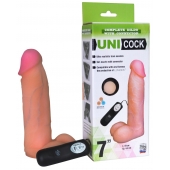 Фаллическая насадка Харнесс UNICOCK 7  с вибрацией - 19 см. - LOVETOY (А-Полимер) - купить с доставкой во Владивостоке